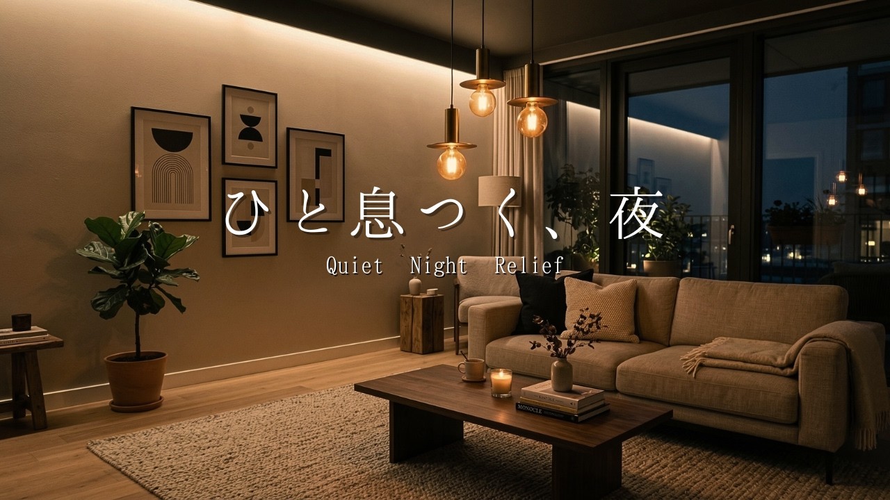 [夜の癒しのBGM]ひと息つく、夜。都会の喧騒を忘れ、心身を解きほぐす至福の安眠ピアノ｜自律神経を整える｜Quiet Night Relief