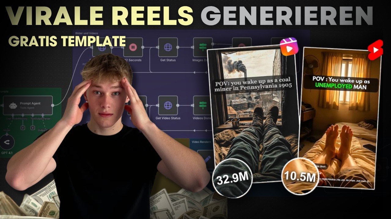 VIRALE Shorts Automatisiert Generieren mit N8N | GRATIS Template (OHNE CODE)