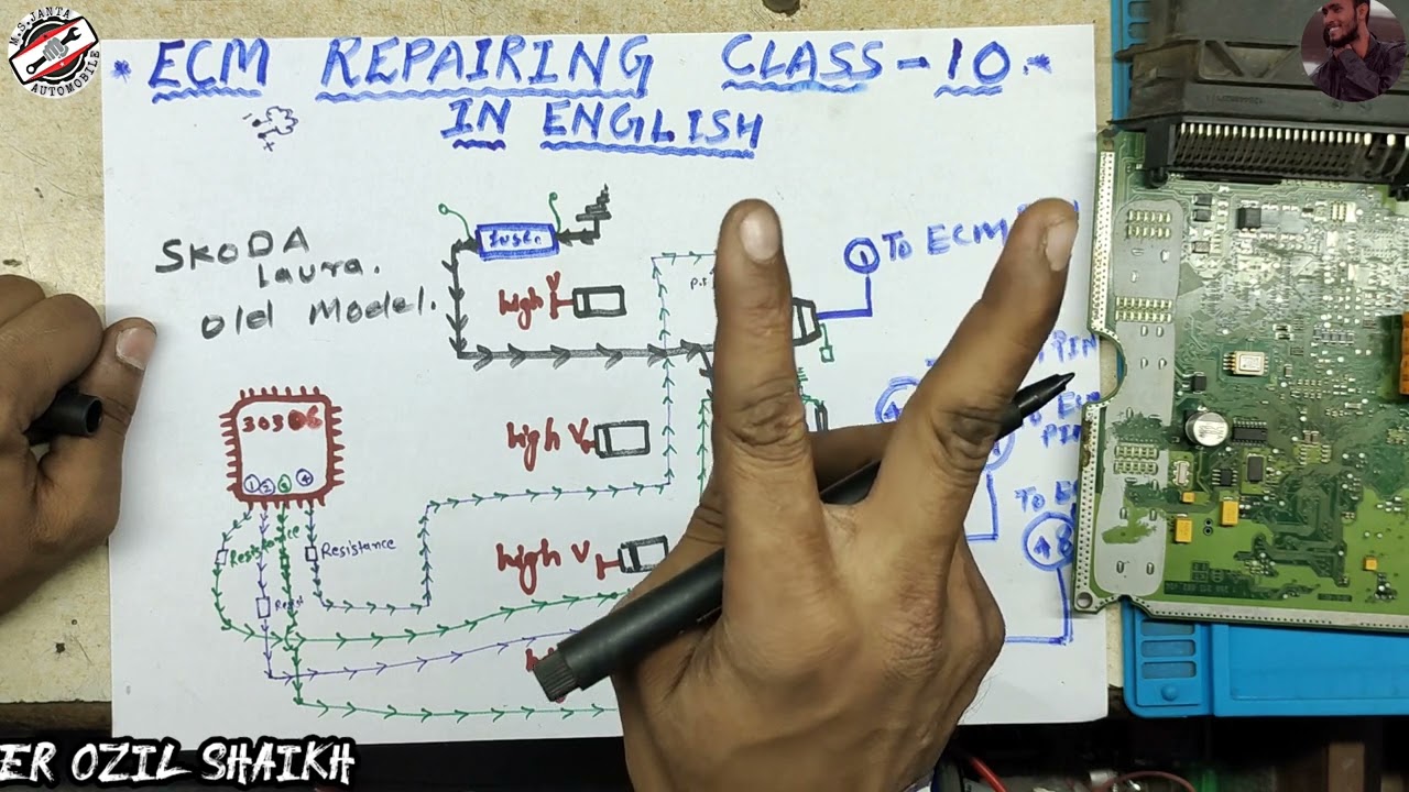 Ecm Repairing Class-10 in English | Skoda superb petrol bosch ecm low side injector section | Ozil..