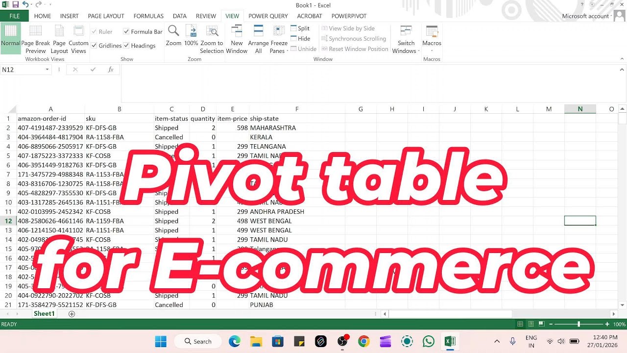 Pivot Table for E-commerce | Amazon, Flipkart Sales Analysis Made Easy