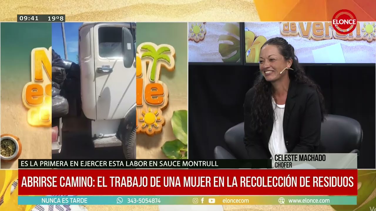 Celeste Machado, primera conductora del camión recolector de Sauce Montrull - 09/03/26