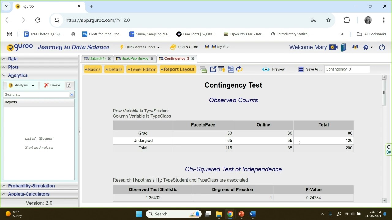 Chi Square Test of Independence Practice Problem