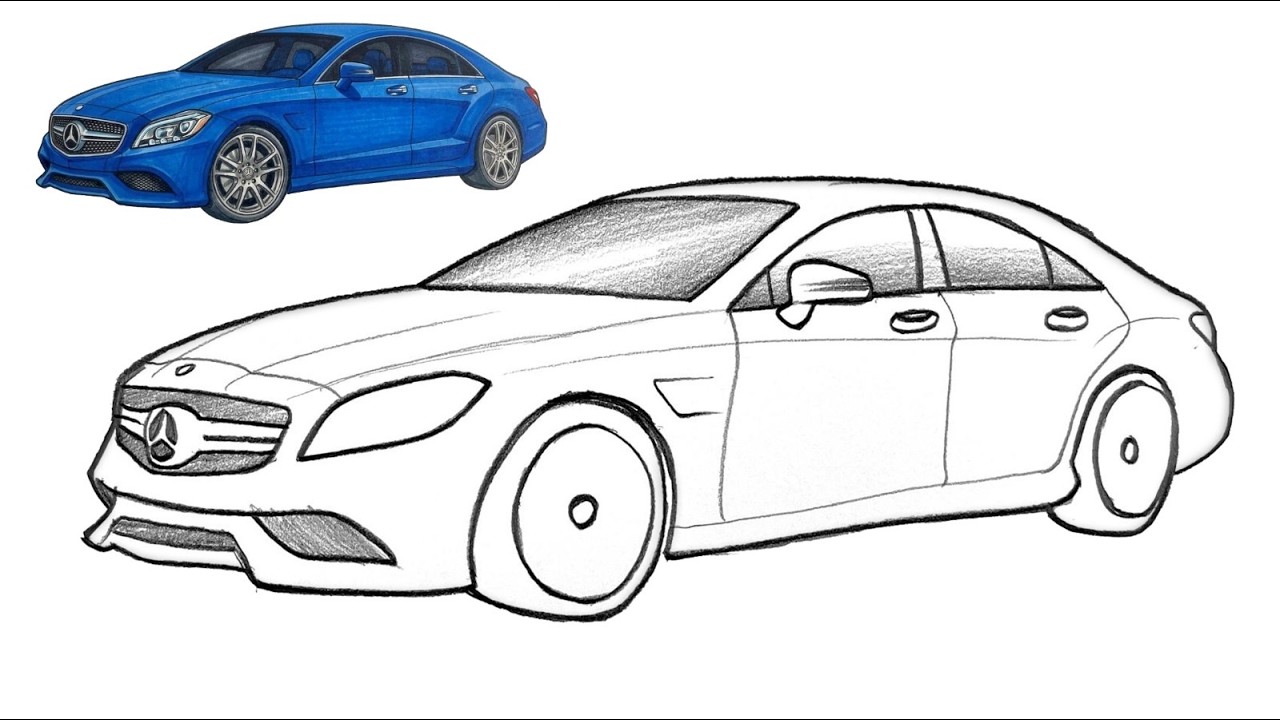 Mercedes CLS 2014 Car Drawing | Easy Tutorial | Step by Step