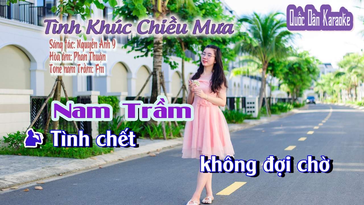 Karaoke Tình Khúc Chiều Mưa | Rumba | Tone Nam Trầm (Fm,Tp:98) | Quốc Dân Karaoke