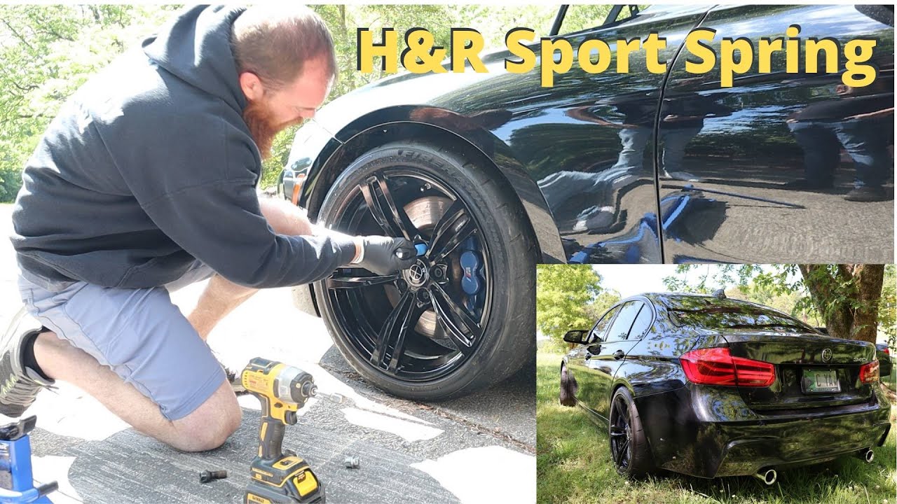 INSTALLING H&R SPORT SPRINGS ON NOCLUTCH GARAGE F30 340i | THIC F30 AND THE GUYS  STOPS BY