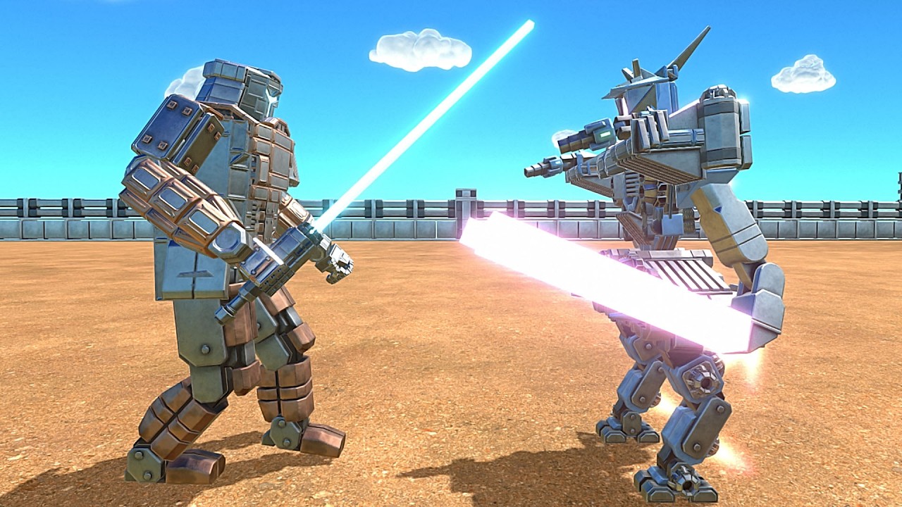 Jedi Knight VS Workshop Units - Age of Warbots Gameplay