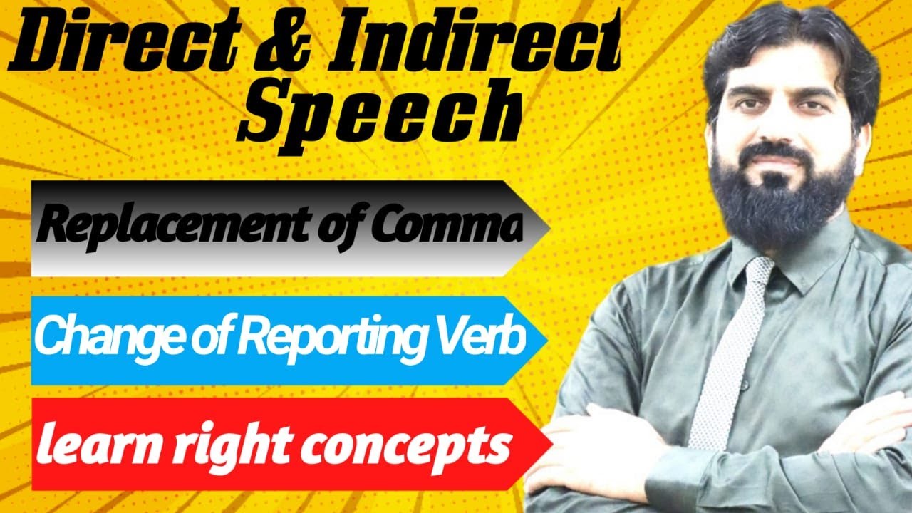 Direct indirect speech | direct indirect narration | change of Comma | change in reporting verb