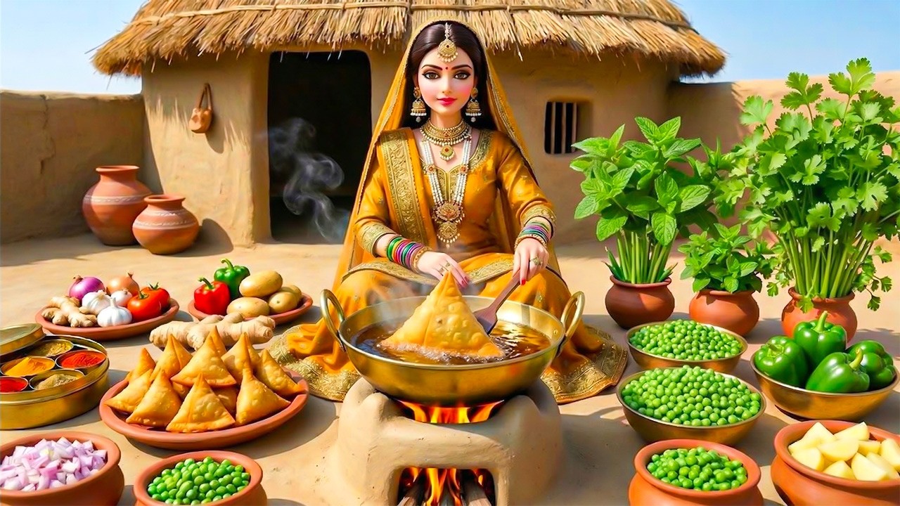 Miniature Doll Cooking Samosa ASMR | Pakistan Village Tiny Kitchen Cooking | Miniature Doll Story
