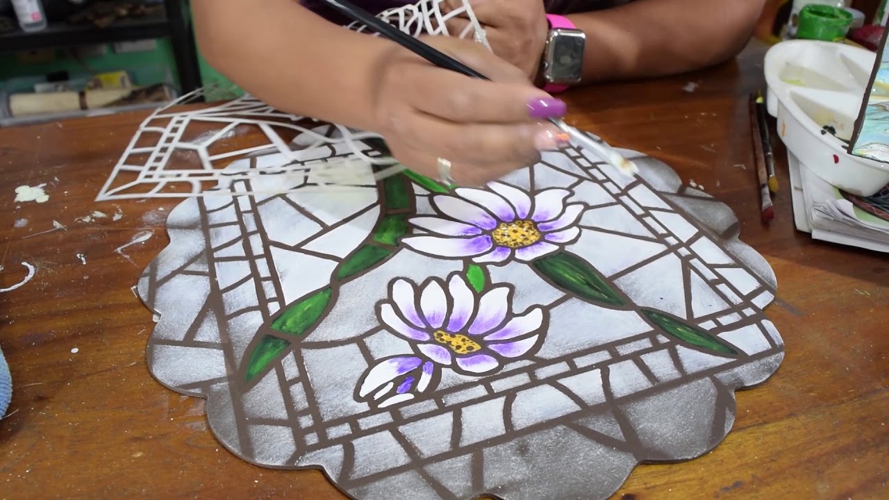 Aprende Realizar Falso Mosaico Utilizando un Stencil#inspiradorasdearte #dbmanualidades #zaryzu