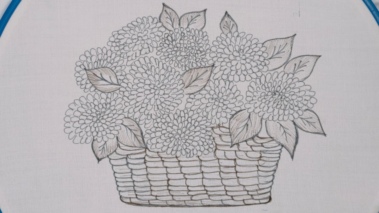 Beautiful basket hand embroidery tutorial, Easy flower embroidery stitches, Latest Hand embroidery