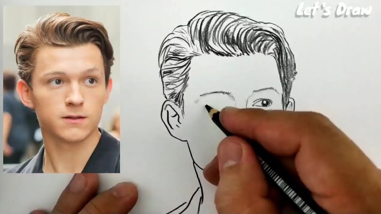 ASMR DRAWING tom holland spiderman no way home
