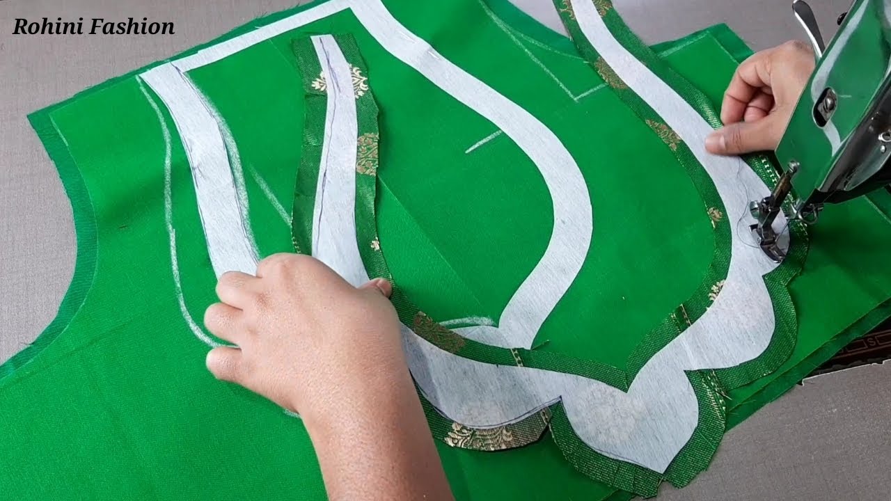 Paithani saree blouse design|Cutting and stitching back neck