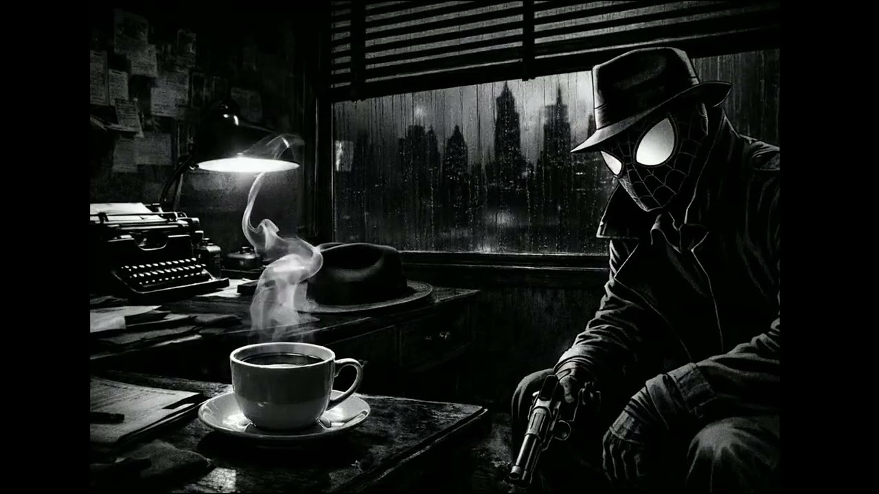 Spider Noir Vibe 🕷️ 1930s Detective Office [ Dark Jazz & Doom Jazz ]