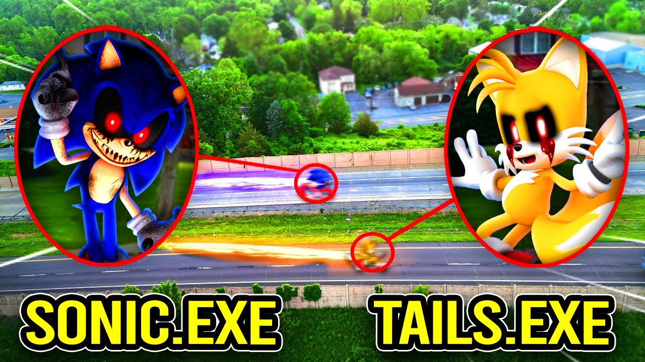 DRONE CATCHES SONIC & TAILS RACING ON A HIGHWAY!! (ON CAMERA)