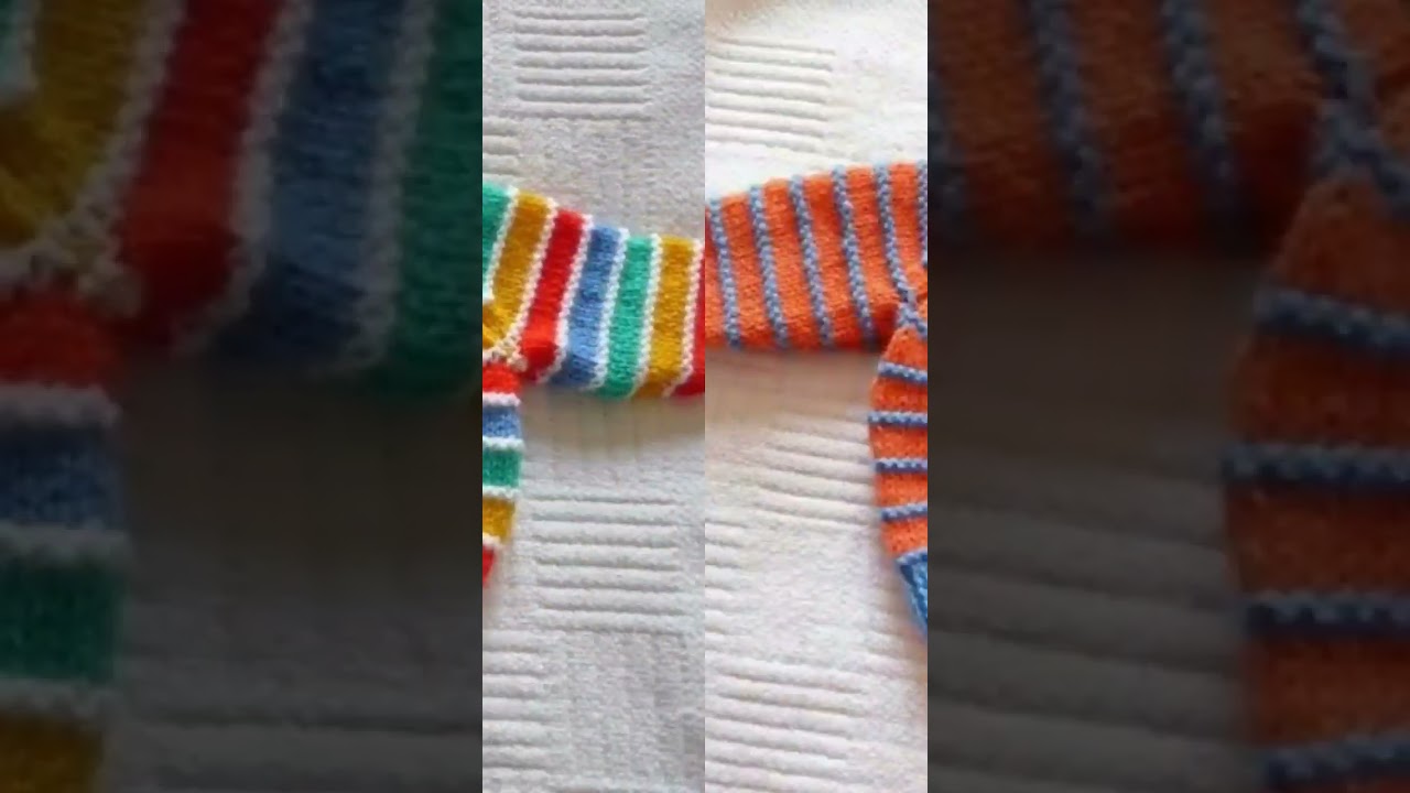 multi color handknitting baby sweater design