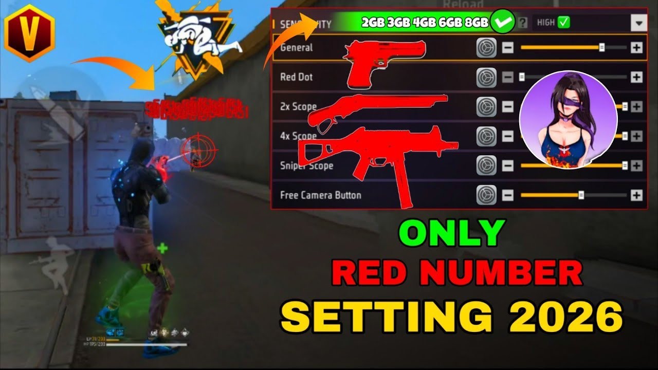 All Gun Headshot Sensitivity Setting After New OB52 Update | Free Fire Max Auto Headshot Sensitivity