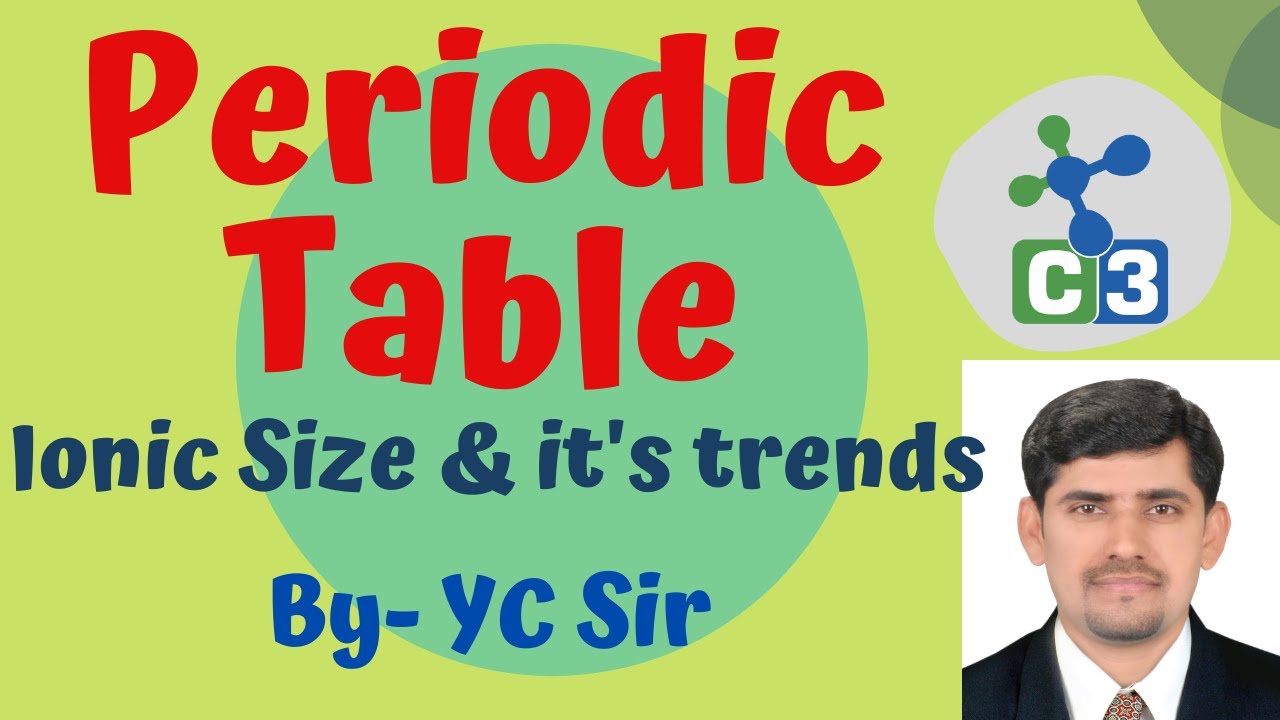 #PERIODIC TABLE | IONIC SIZE #NEET #JEE | TRENDS IN PROPERTIES OF ELEMENTS
