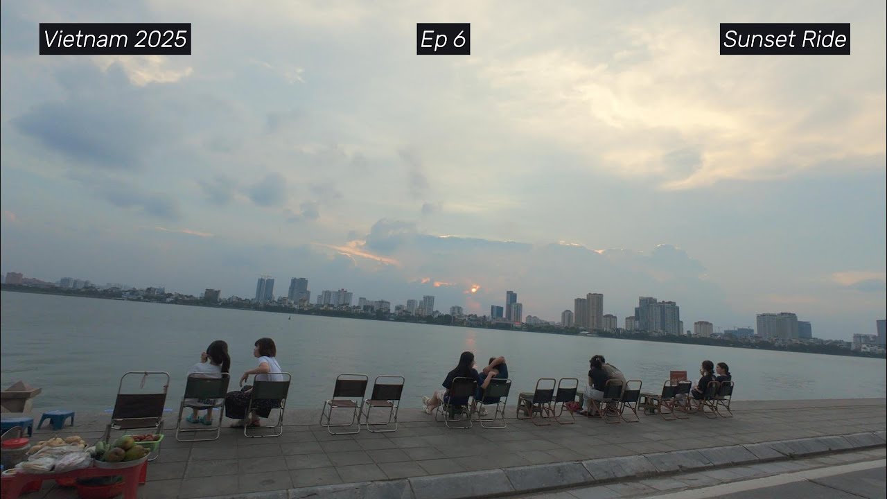 Vietnam 2025 | Ep 6: Hanoi Sunset Ride Around West Lake by Motorbike 🛵