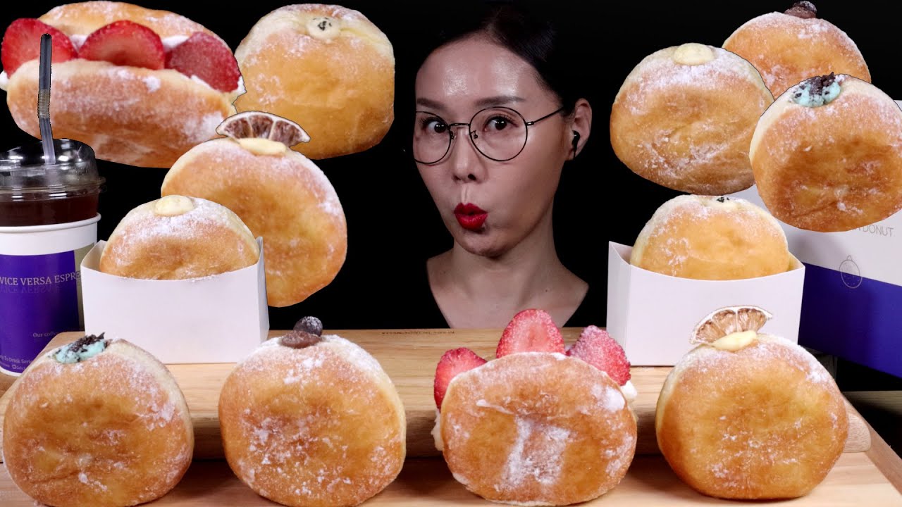 SUB)MUKBANG여기가 크림도넛 맛집