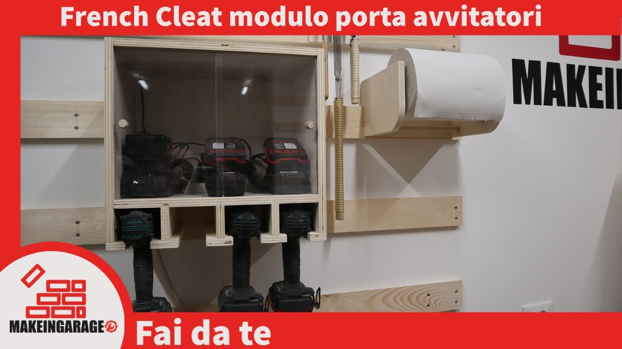 French Cleat modulo porta avvitatori con ante ( Fai da te )