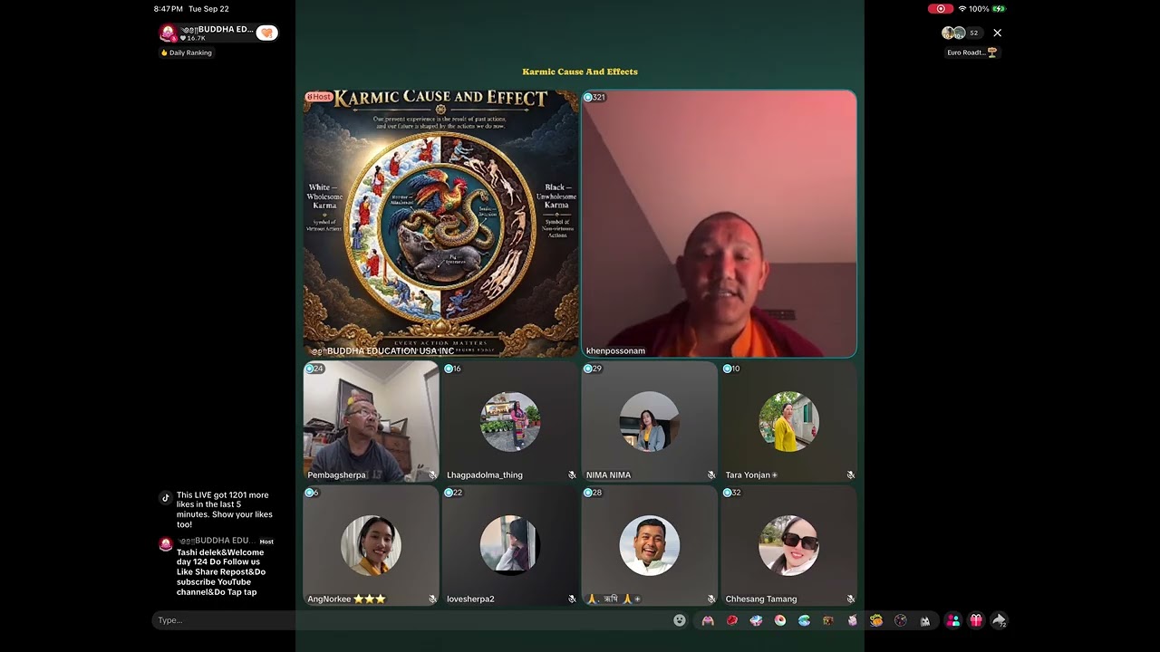Buddha education USA Inc teaching By Khenpo Sonam Sherpa Karmic cause And Effect 