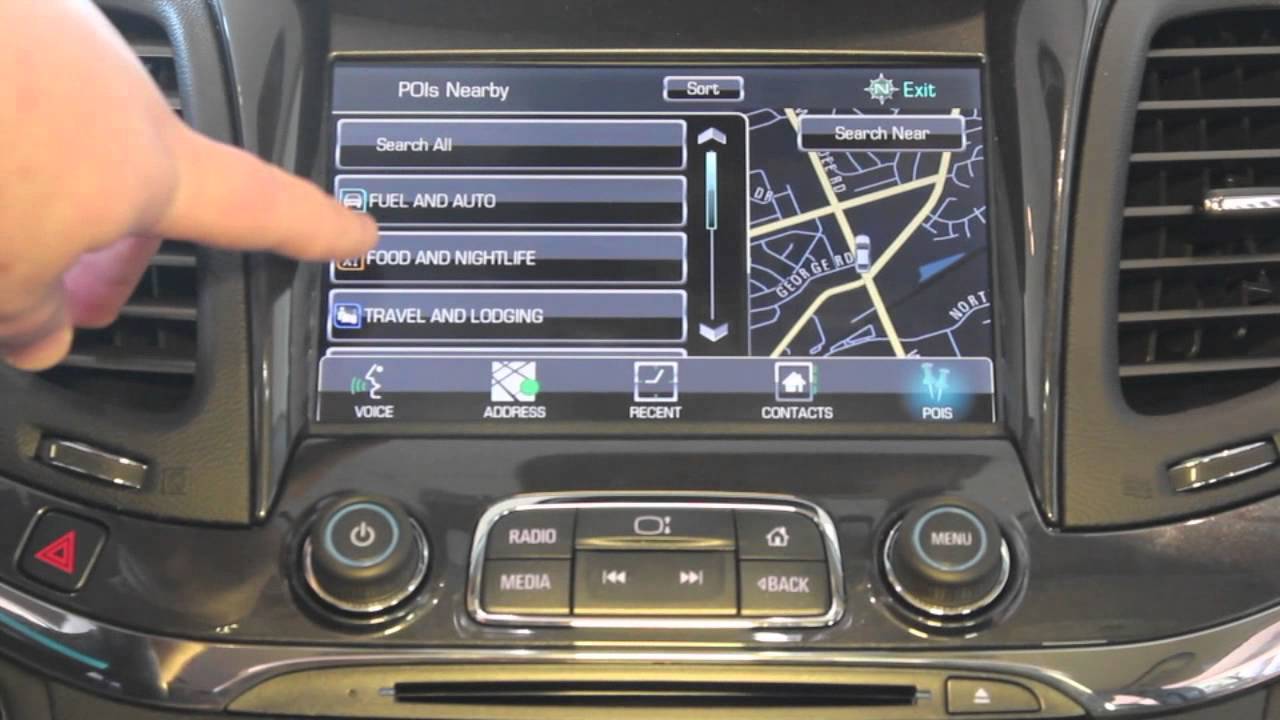 How to operate the navigation system on the Chevy Mylink Radio: Impala, Corvette & Silverado