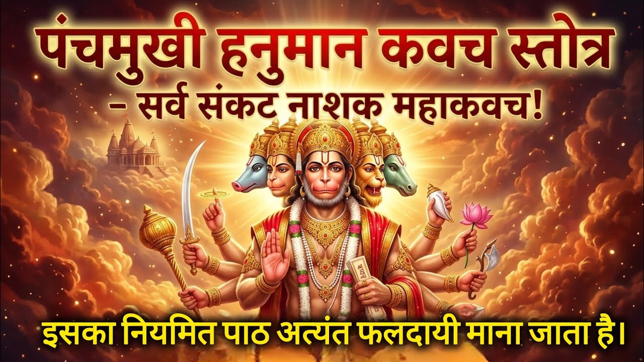 पंचमुखी हनुमान कवच स्तोत्र | Panchamukhi Hanuman Kavach | सर्व संकटांपासून मुक्ती🙏🌸