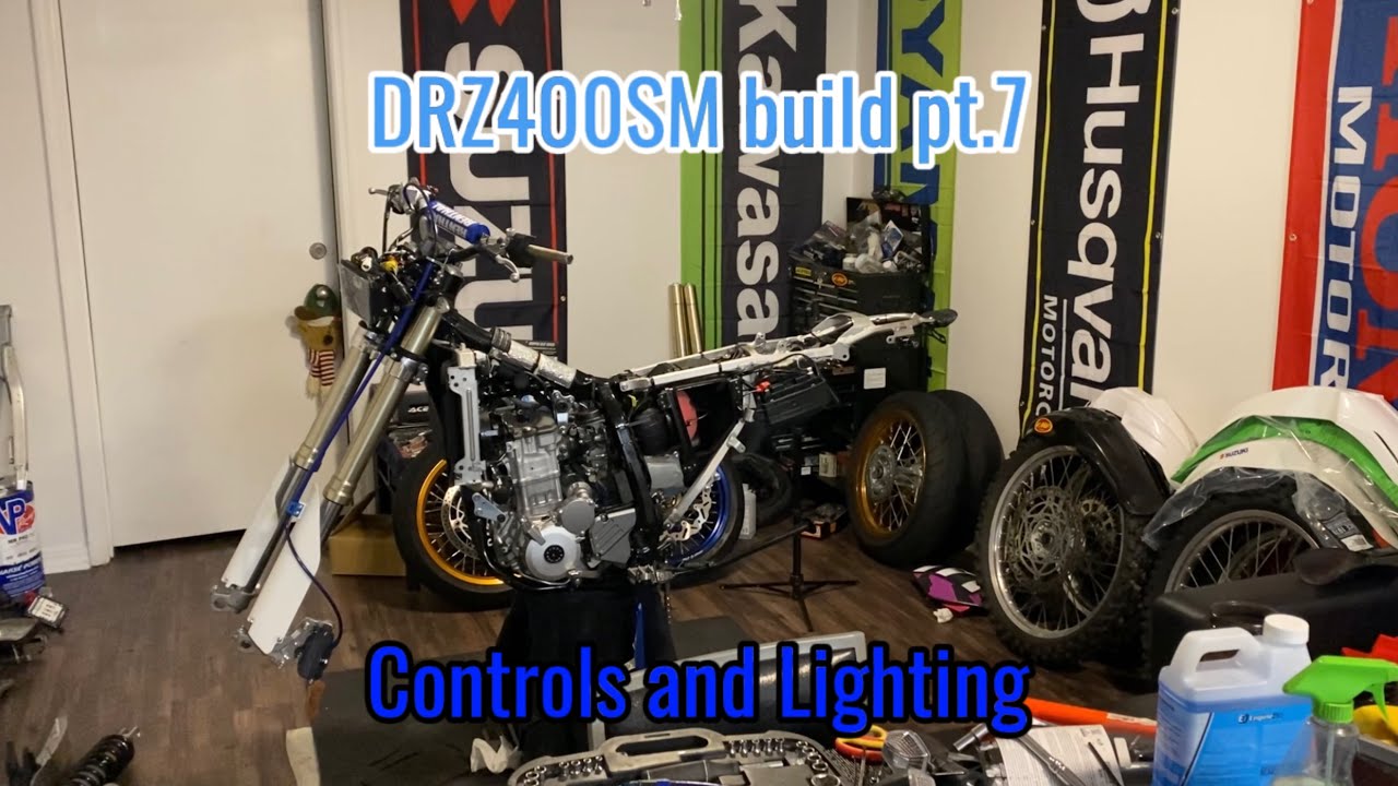 Drz400sm build pt.7 (controls and lighting)