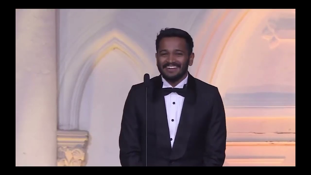 Basil Joseph from india🙏🏻🙏🏻 winning Asian academy critic award for best director #minnalmurali 💞🥰