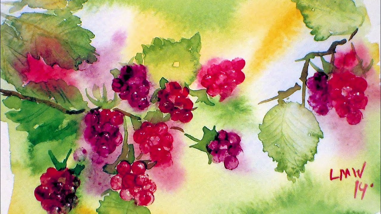 How To Paint Raspberries in Watercolor