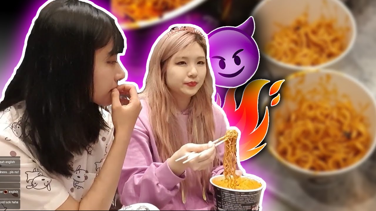 HAchubby challenged me to eat her spicy noodles... ft. Tyongeee & Yunicorn19