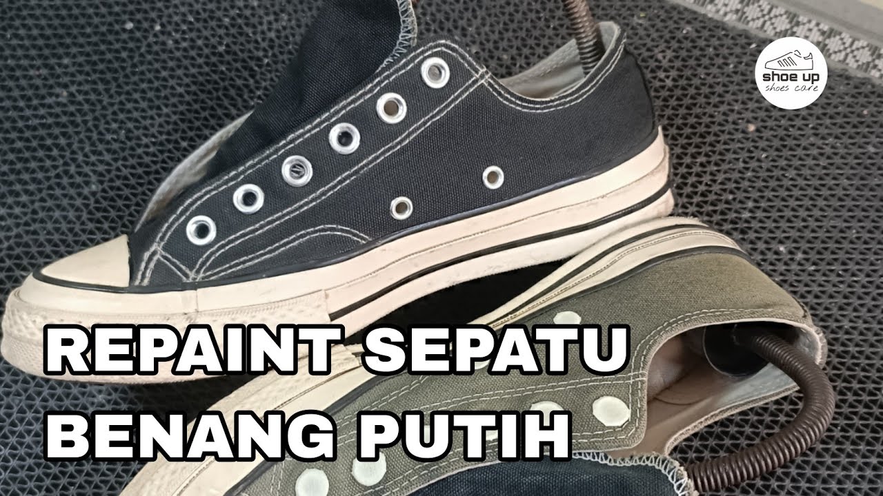 Tips dan Cara Repaint sepatu converse benang tetap putih #repaint