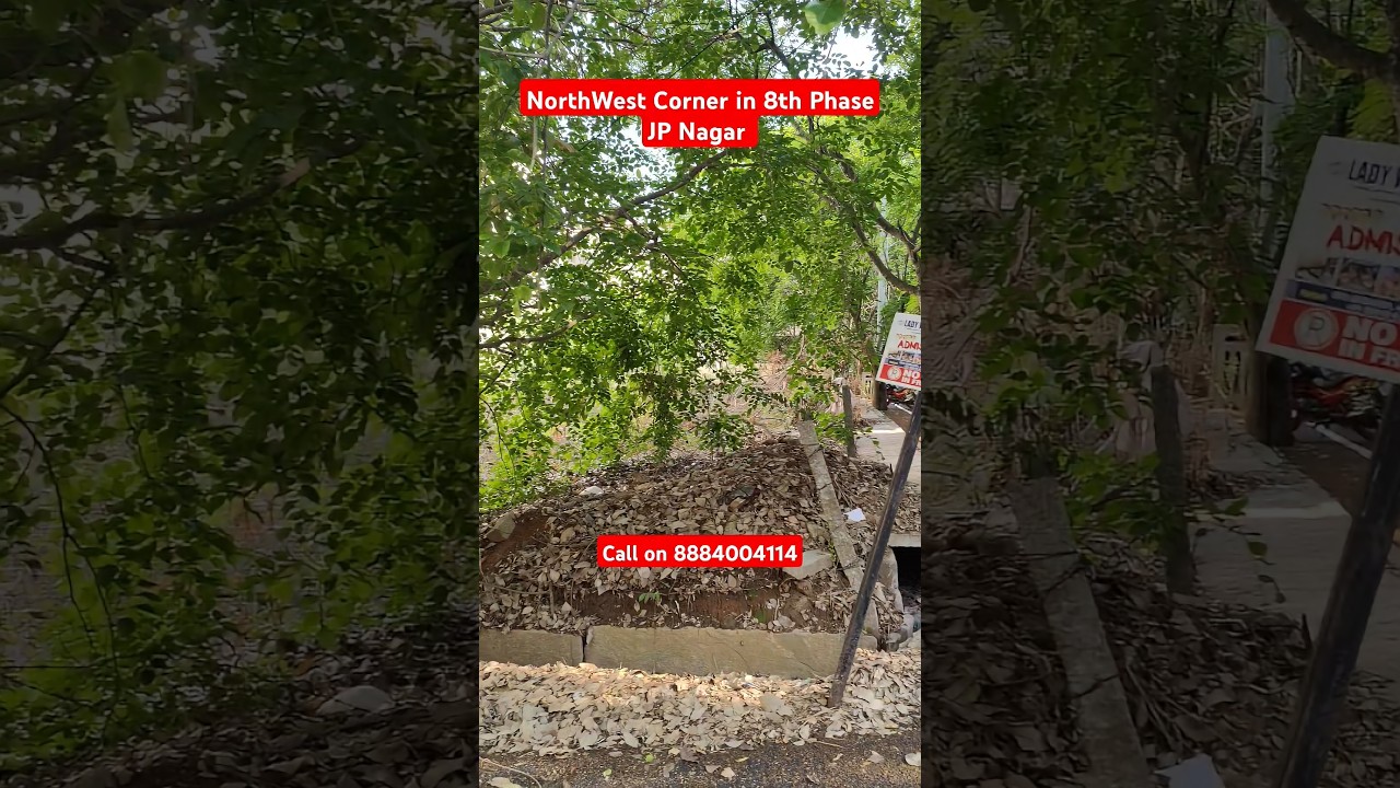 BDA corner plot for sale in JP Nagar Bangalore. Call on 8884004114