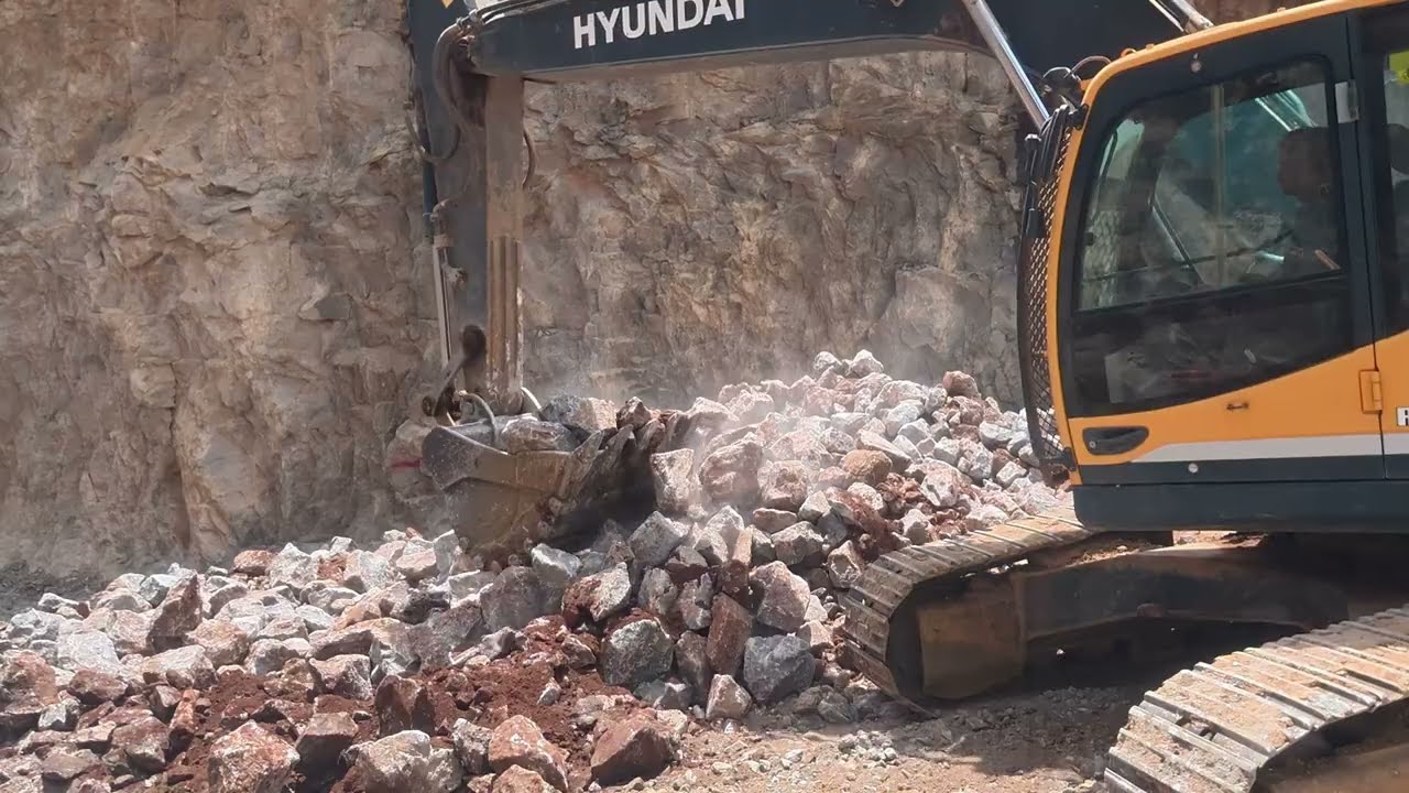 Hyundai 260LC-9 Excavator Hard at Work in Rock Quarry | Impressive Digging Action!