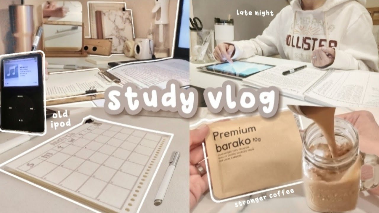 study vlog 🍞 24 hrs productive, cramming, late night studying, handwritten notes, ipod [aesthetic]