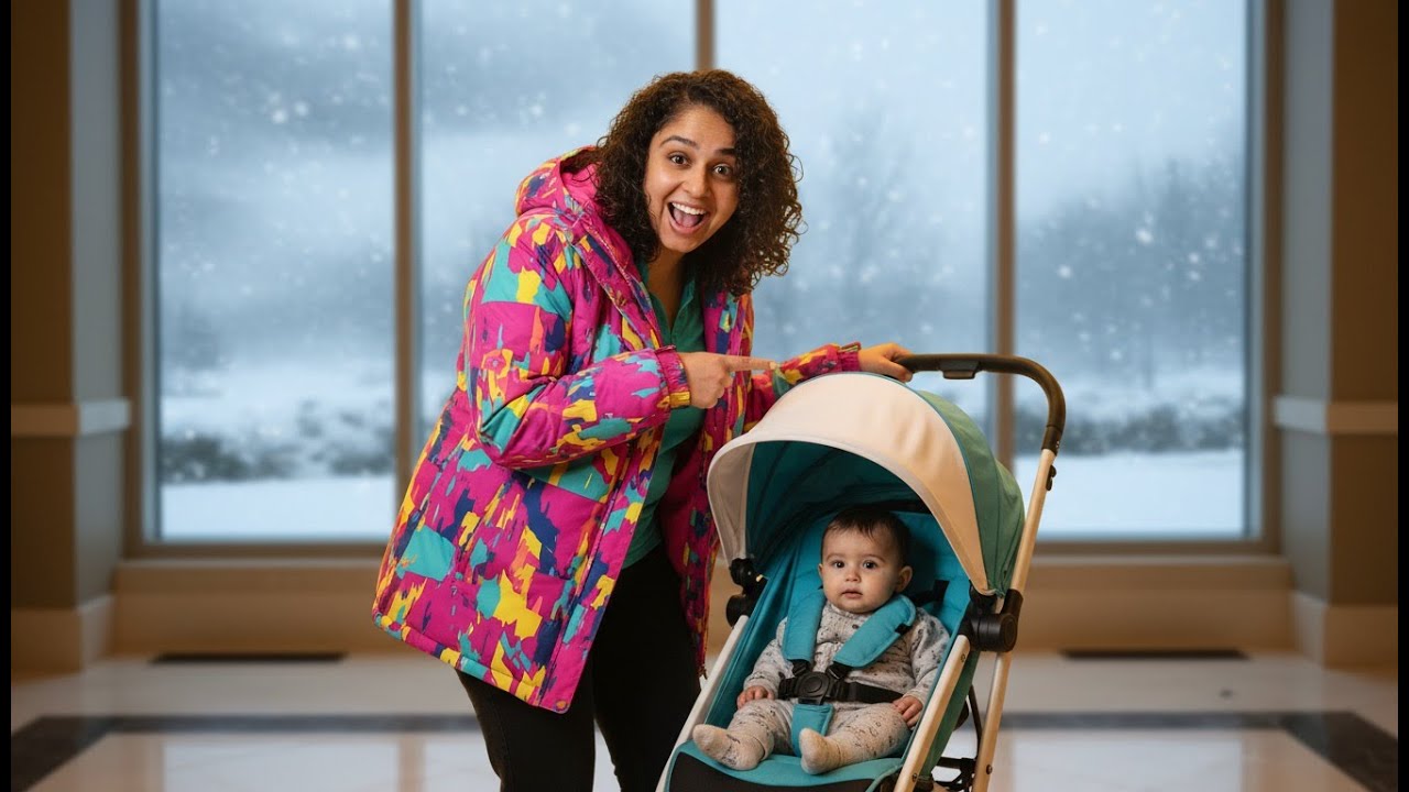 ਬਰਫ਼ੀਲਾ ਤੂਫ਼ਾਨ ਦੇਖਦੇ ਹੋਏ YoYo Stroller Review | Cozy Mom Vlog