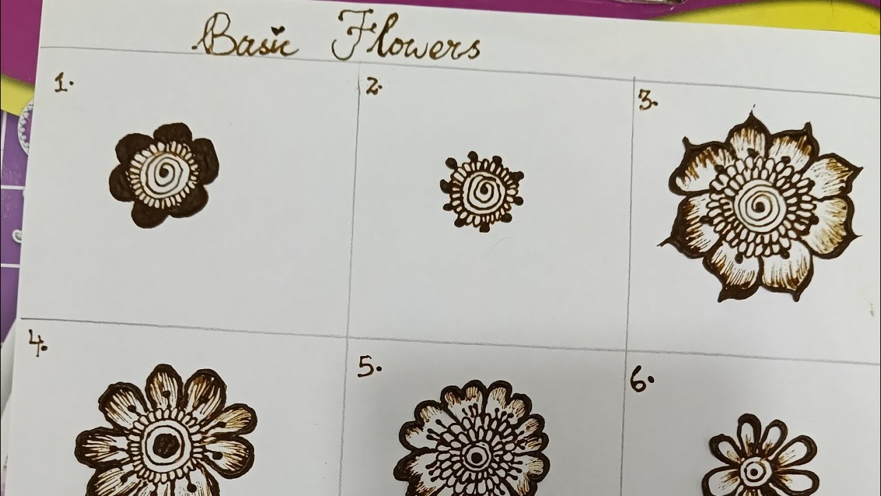 S_kmehendiarts  is live lesson no .1 basic mehndi flower 🌺🌹
