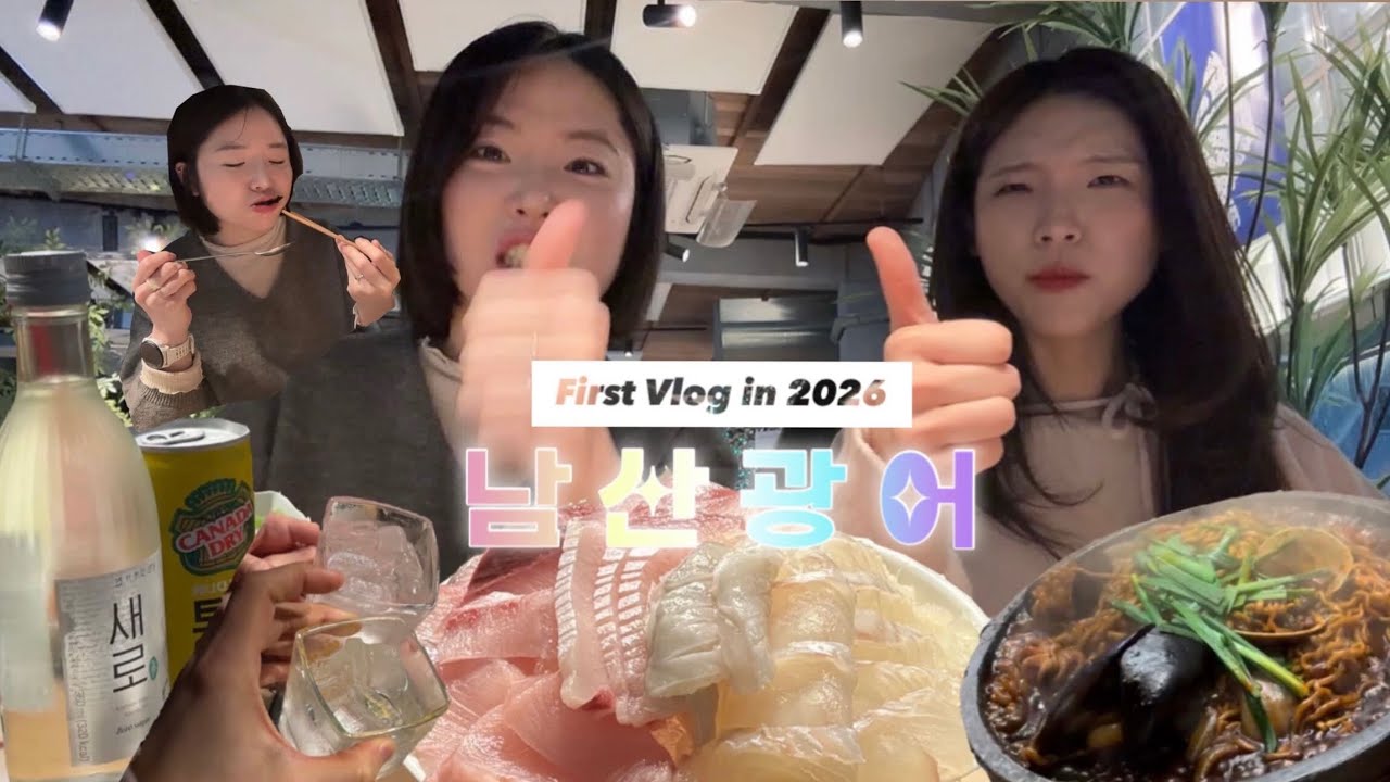 Vlog l 대학원일상, 남산광어, 강민경 맛집, 먹방 브이로그