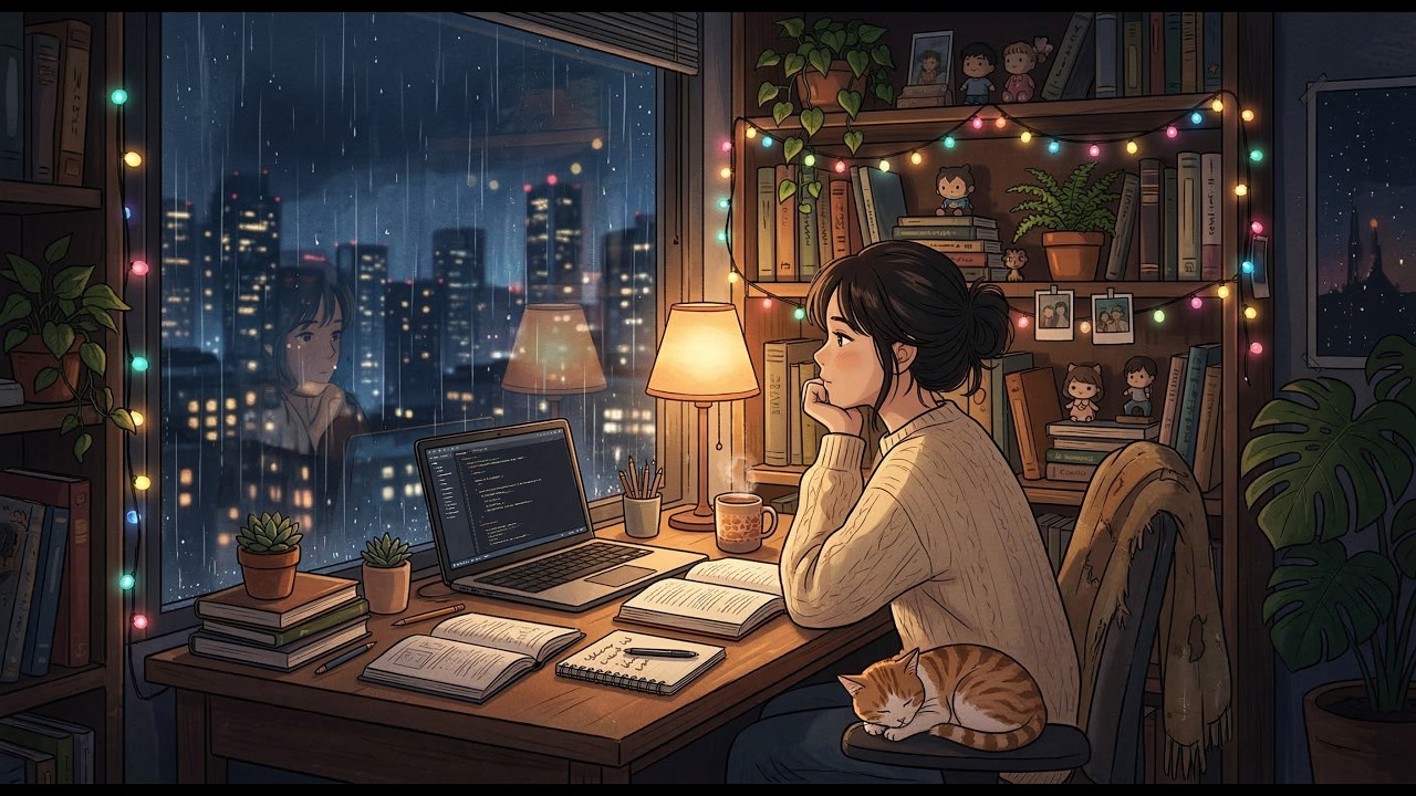 Quiet Night, Busy Mind 🌙 Lo-fi Music for Overthinking, Studying & Late Night Focus (1.5 Hours)