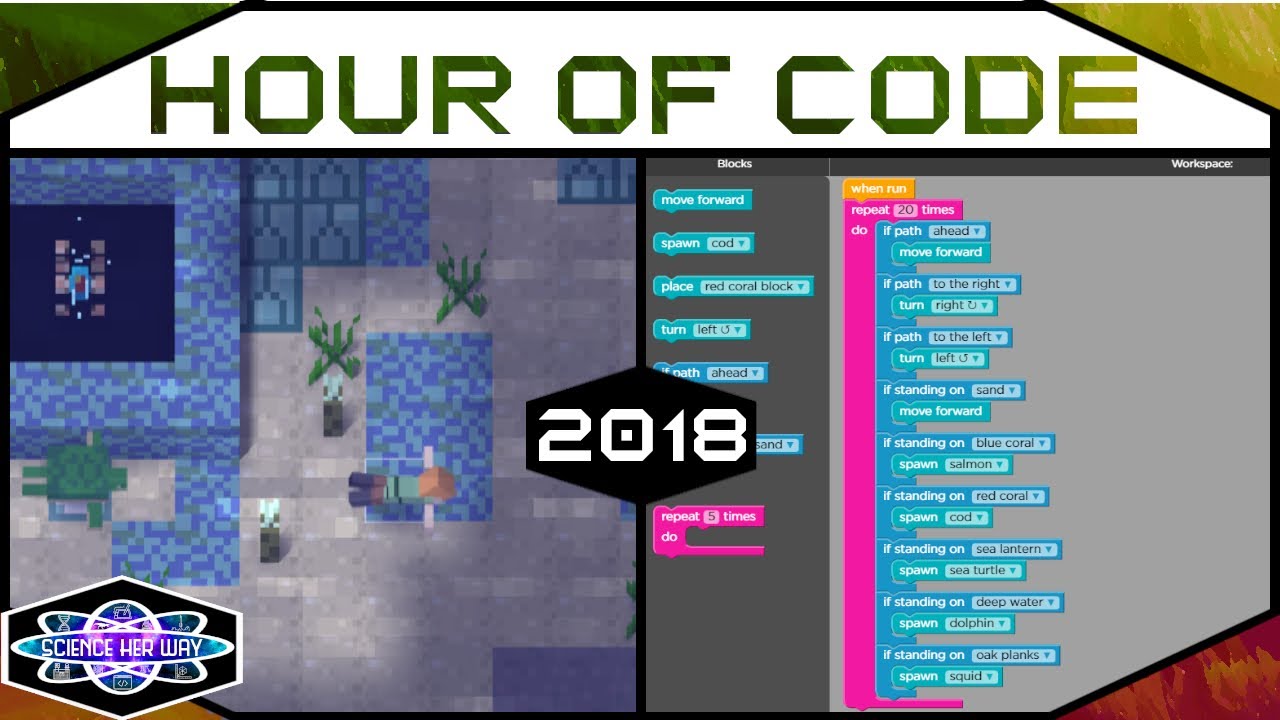 Hour of Code 2018 | Code.org: Minecraft Voyage Aquatic