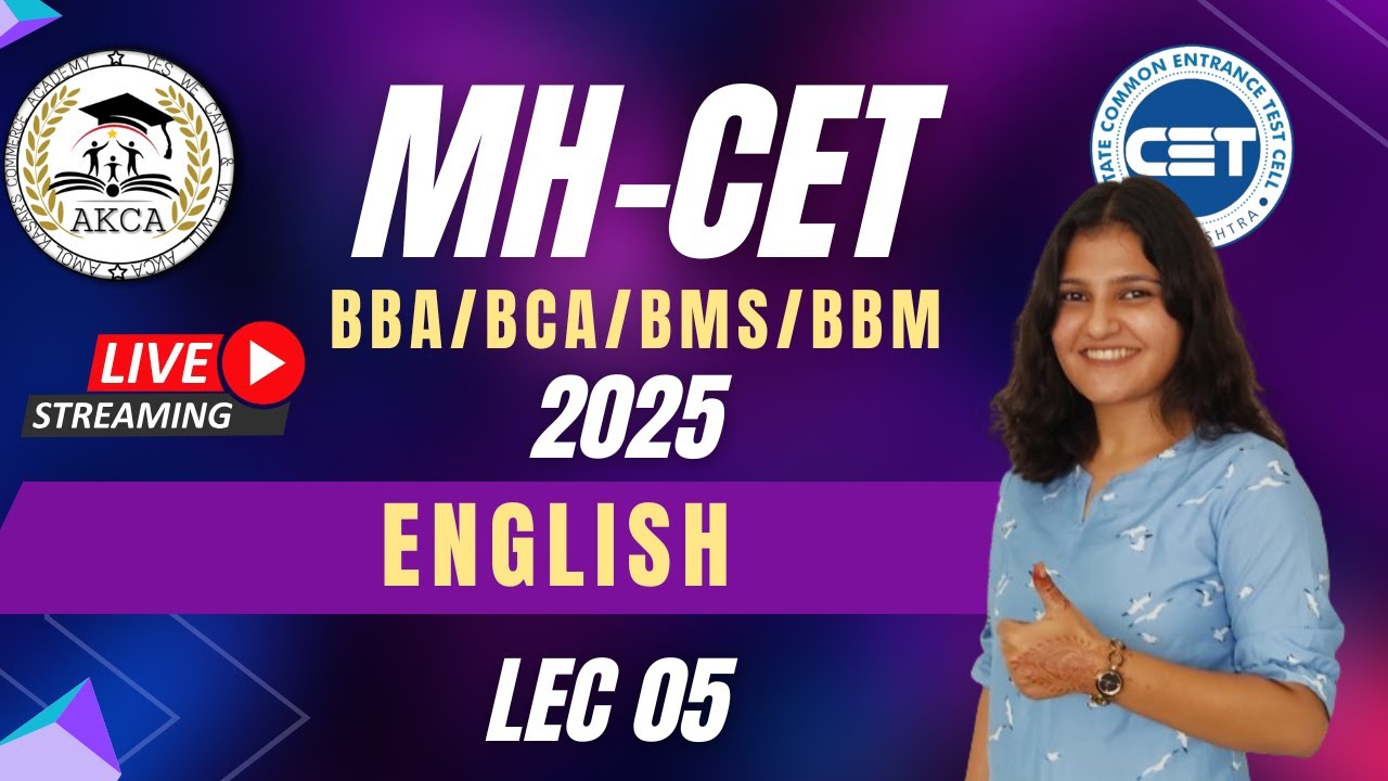 English| Demo Lec 05 | MH CET 2025 | BBA/BCA/BMS/BBM | New Batch | AKCA#education