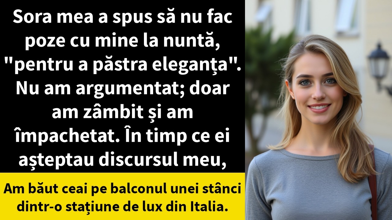 Sora mea a spus să nu fac poze cu mine la nuntă, 