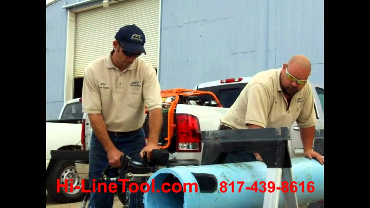Stanley DS12 Hydraulic Chain Saw Cutting PVC & Ductile Pipes