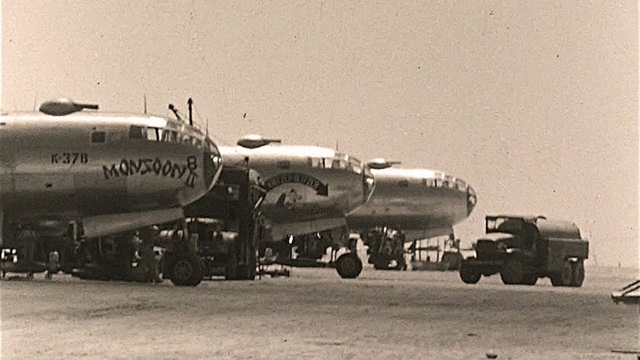 1945 Iwo Jima US Military Base & B-29 Bomber Fleet by Mount Suribachi
