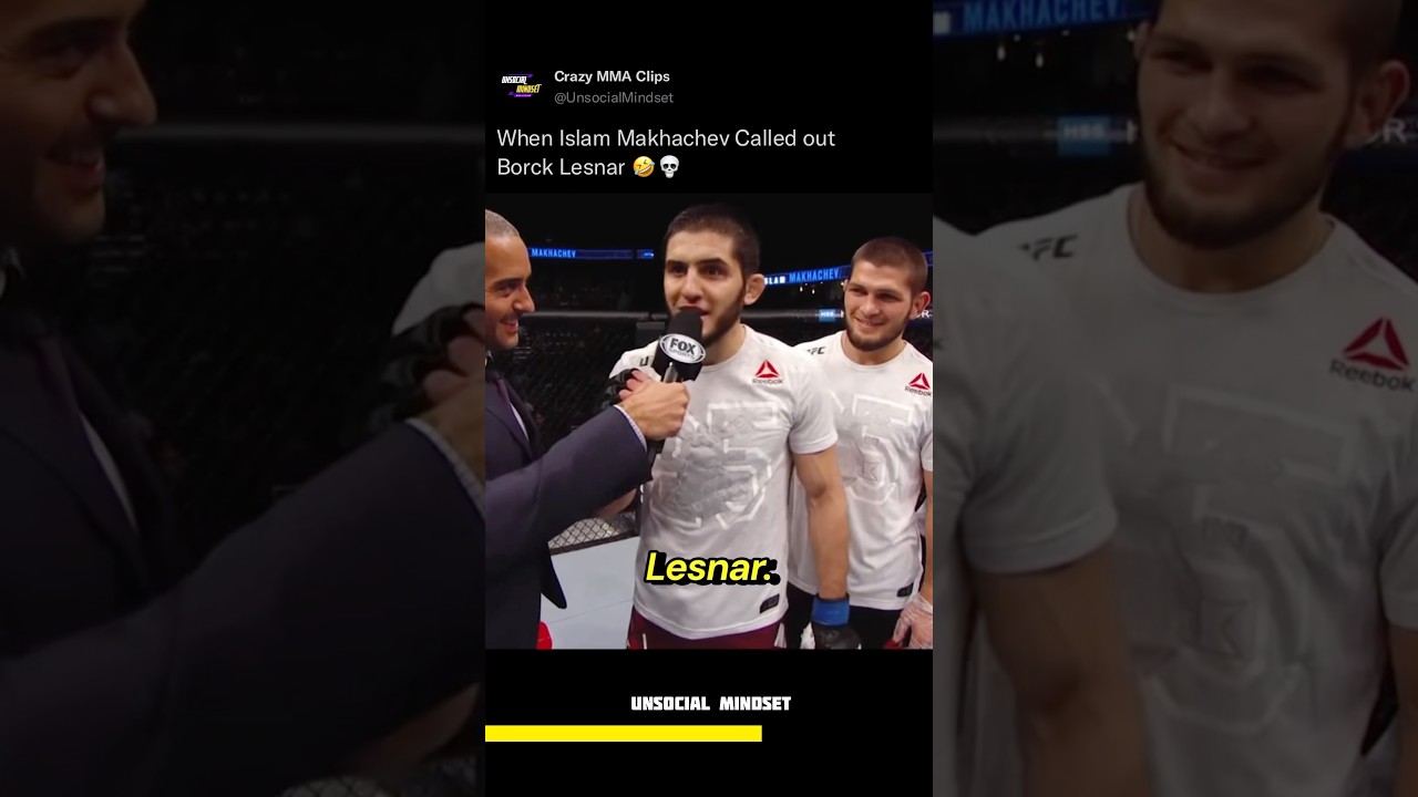Islam Makhachev Called Out Brock Lesnar! 🤣💀 #islammakhachev #brocklesnar #unsocialmindset