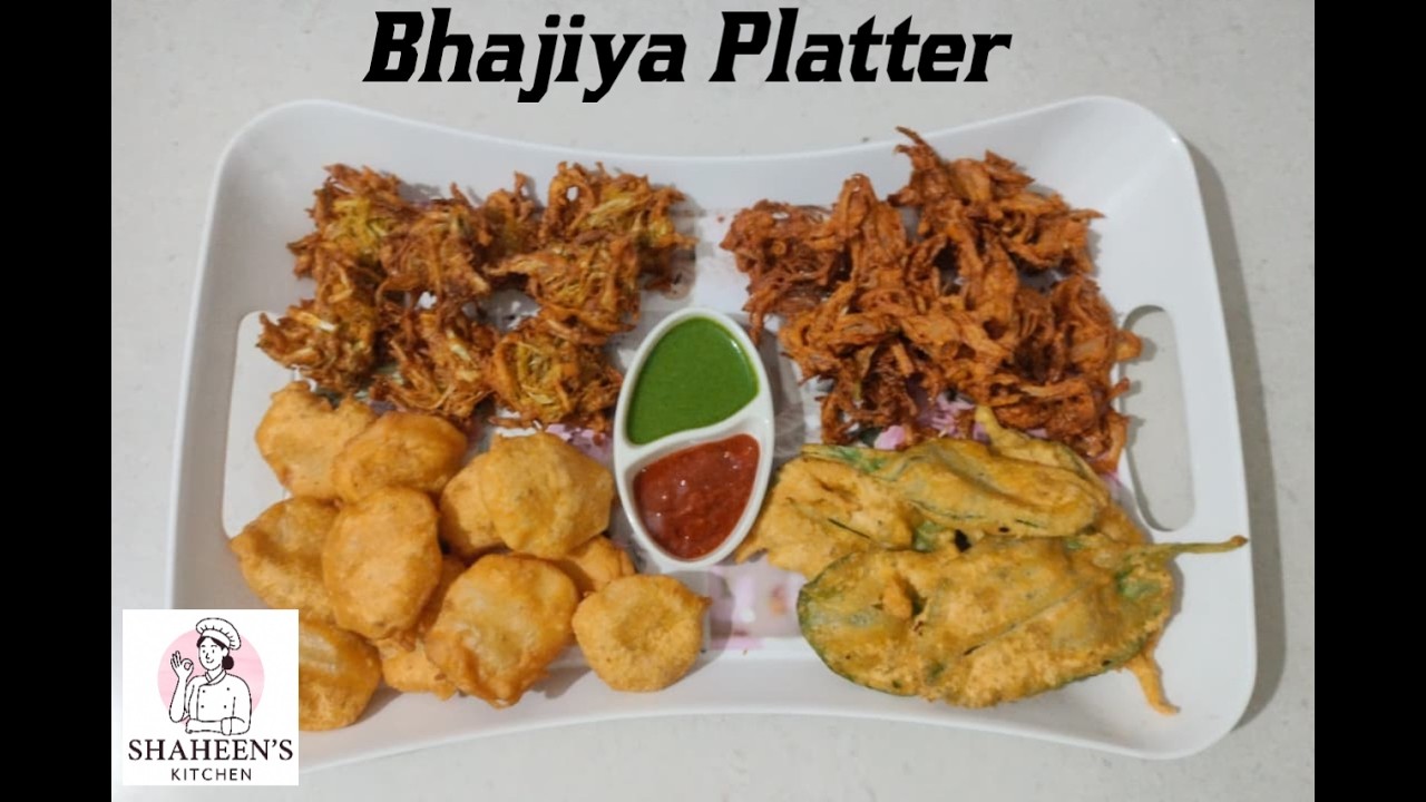 Ramzan Day 7 | Bhajiya Platter | Kanda, Cabbage, Palak Bhaje & Potato Chips | Crunchy & Tasty