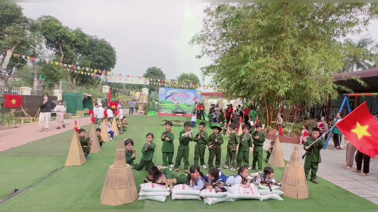 ❤️ Bé tập làm chiến sĩ-Trường MN Phú Thịnh❤️
