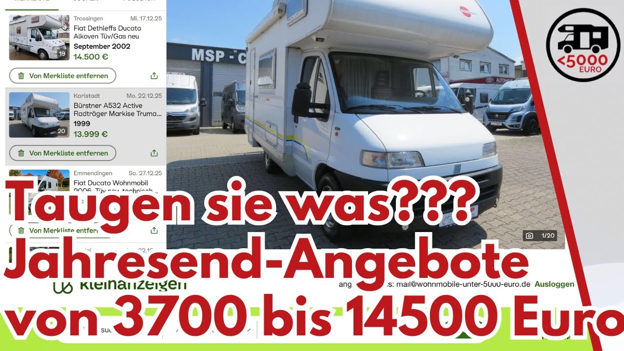 Taugen sie was? 7 startbereite Wohnmobile mit TÜV von 3700 bis 14500 Euro