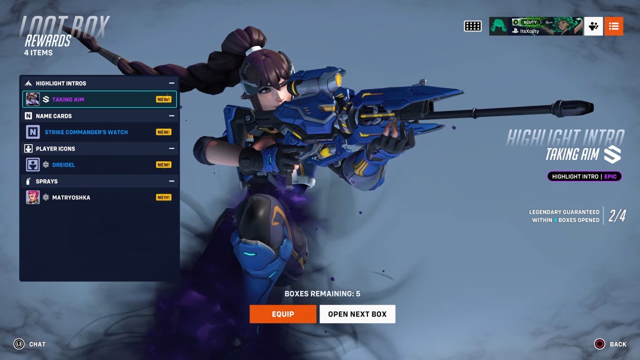 Opening 100 loot boxes in Overwatch 2 (Season 20)