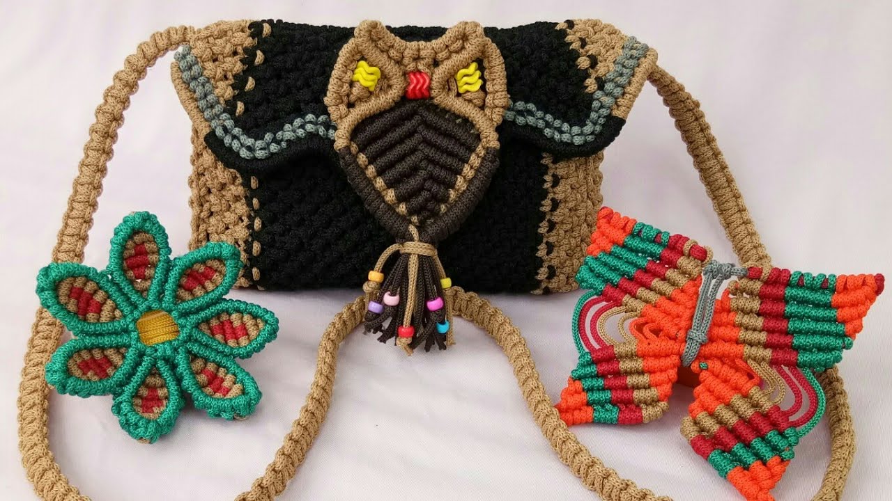 Tutorial Lengkap Tas Tali Kur Dengan Tutup - Full Making Of Macrame Bag